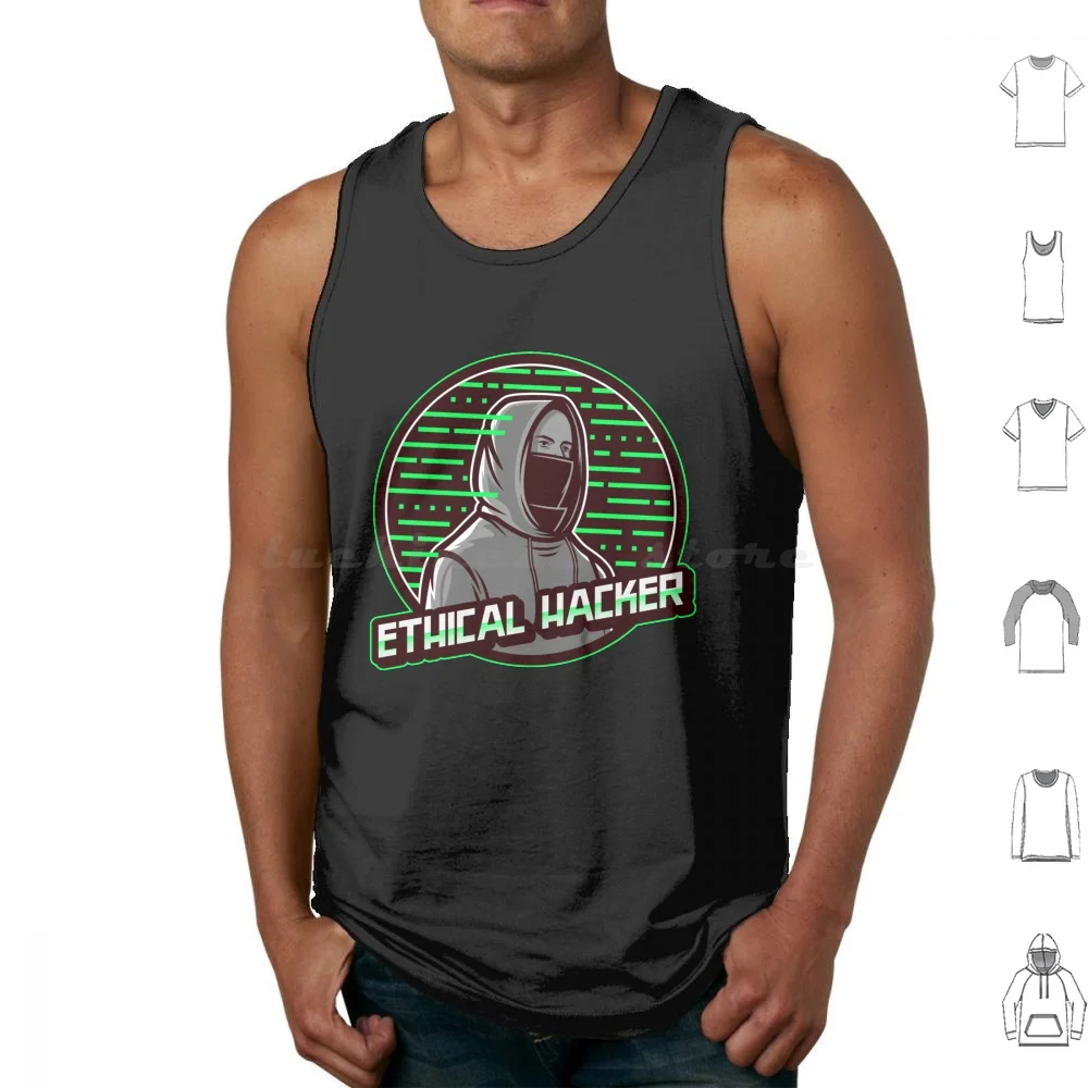 Cyber Security-Ethical Hacker Tank Tops Vest Sleeveless Hacker Ethical Hacker Linux Linux Cyber Security Pen Tester Sansdfir