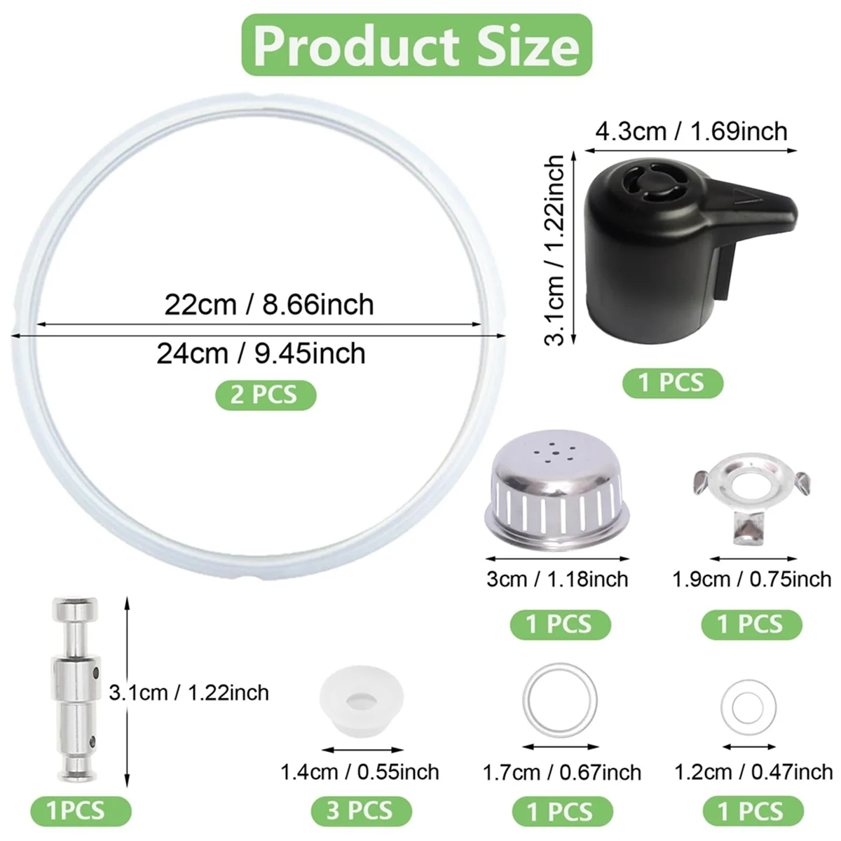 

AM38M Accessories for Duo 5, 6 Qt and Duo Plus 6 Qt, Instant Pot Replacement Parts Include Sealing Ring, Steam Release Valve