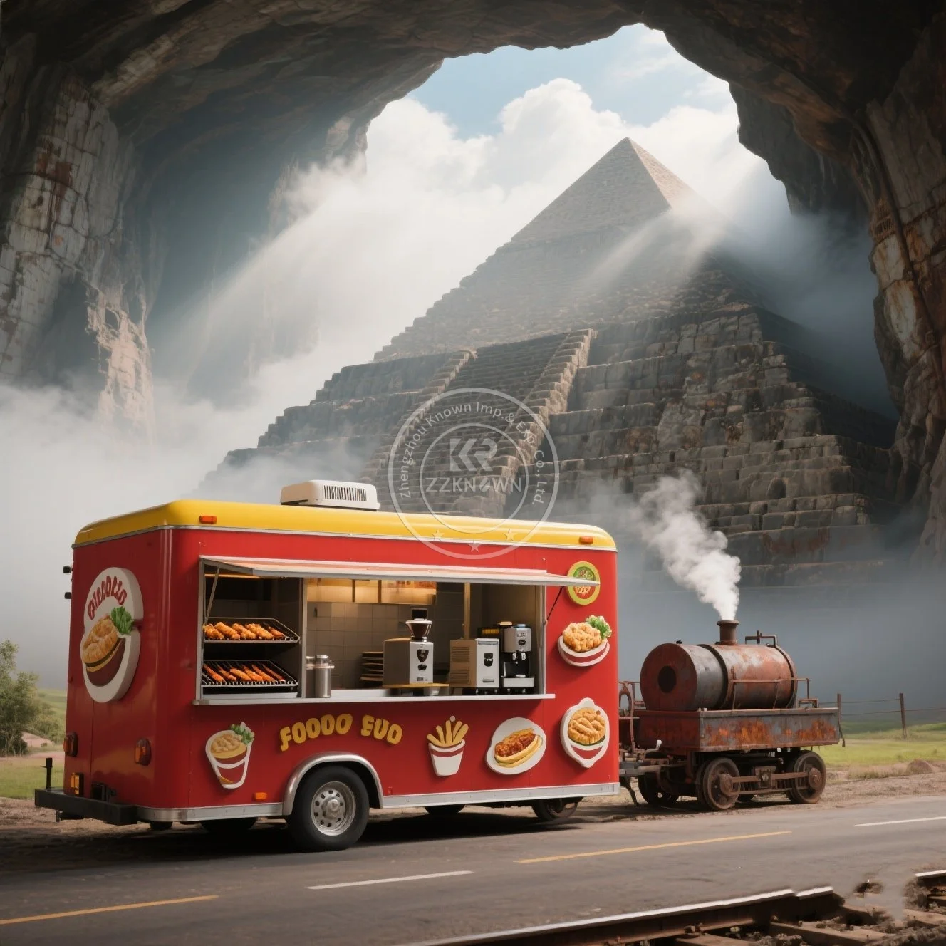 US Standard Mobile Kitchen Street Fast Food Trailer Ice Cream Pizza Taco Food Truck Food Concession Trailer for Sale