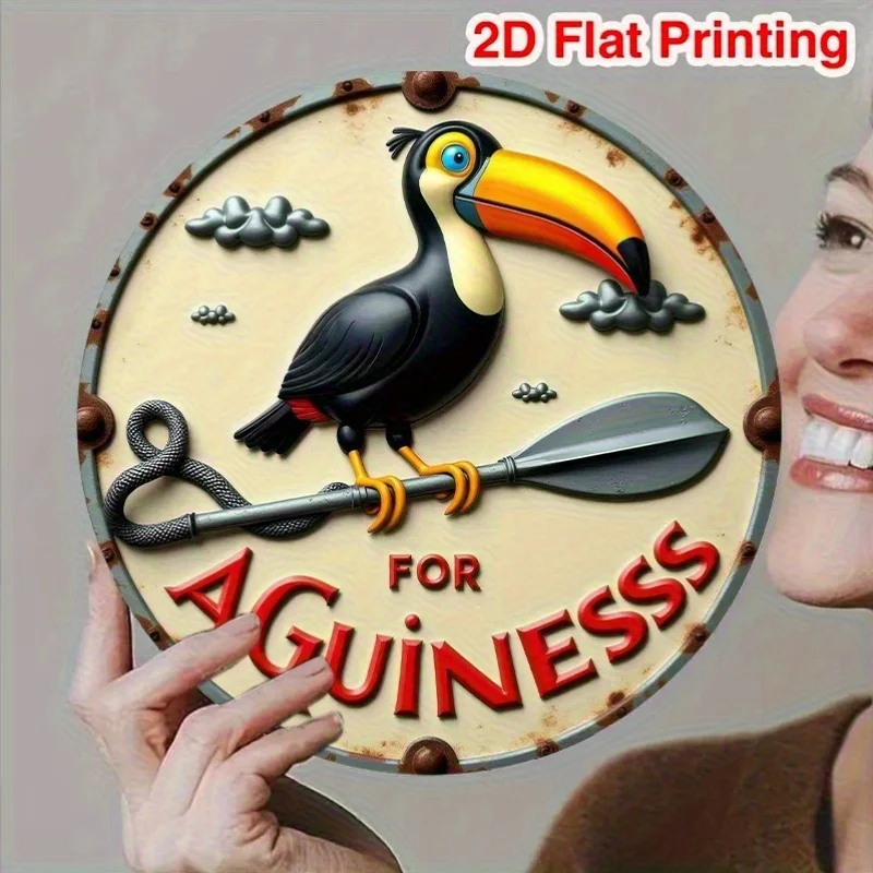 1PCS 2D Wooden Platter Eccentric Large Bill Fowl Motif Workshop Bistro Patio Sleeping Quarters Lounge Entryway Ornamentation