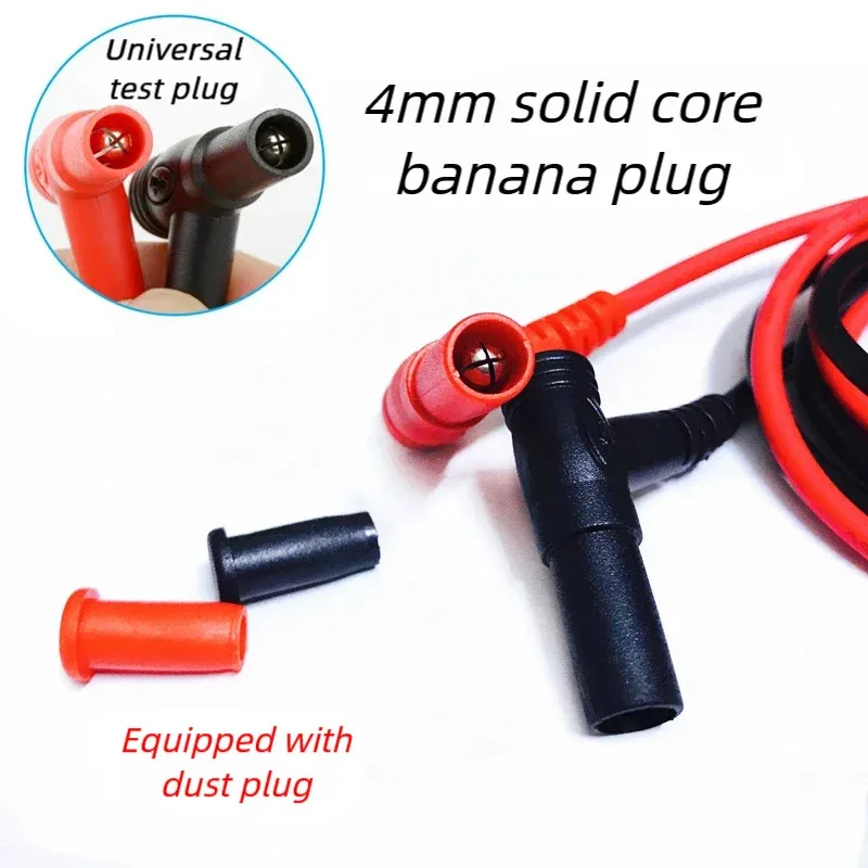 20A 90cm Crocodile Clip to Banana Plug Test Wire Connector with Dual Probes 4mm Clips and Dust Plugs Multimeter Measurement Tool