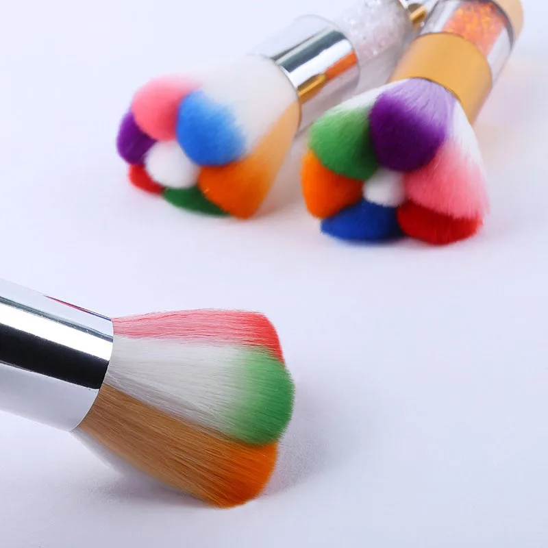 1 قطعة زهرة مسحوق فرشاة أحمر الخدود كونتور ماكياج فرش الوجه الغبار تنظيف فرشاة مستحضرات التجميل أداة قوس قزح الشعر لون عشوائي #2