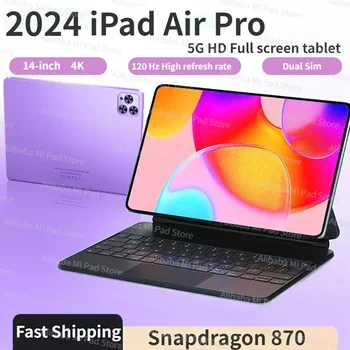 New IPad Air Pro 14&quot; IPS Screen Tablet PC 16GB RAM + 1TB ROM Octa Core Bluetooth Wi-Fi Dual Cameras Google Play Tablet PC 2024