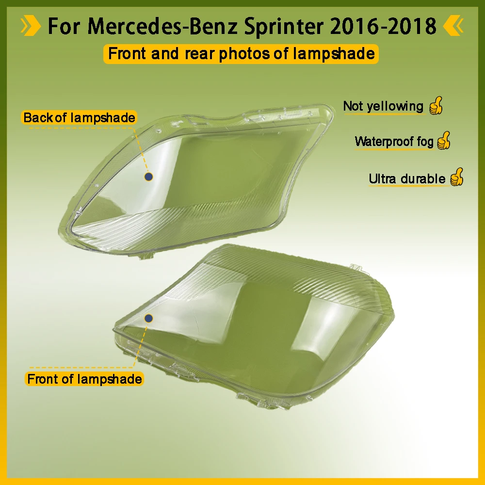 Headlight Transparent Cover Lampshade Shell Headlamp Plexiglass Car Accessories For Mercedes-Benz Sprinter 2016 2017 2018