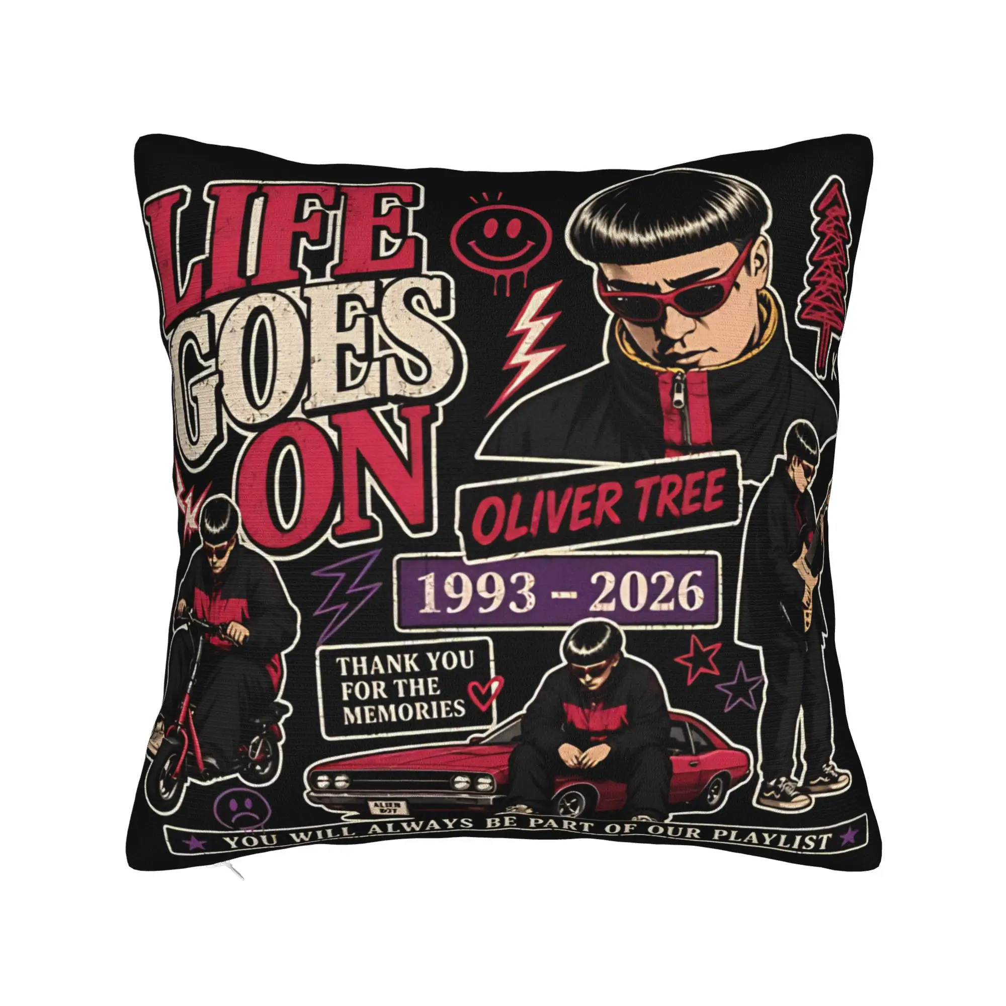 RIP OT In Loving Memory Oliver Tree Rest In Peace 1993 to 2026 Pillow Cover Pillow Case For Wedding Party Home Decor Pillowcases