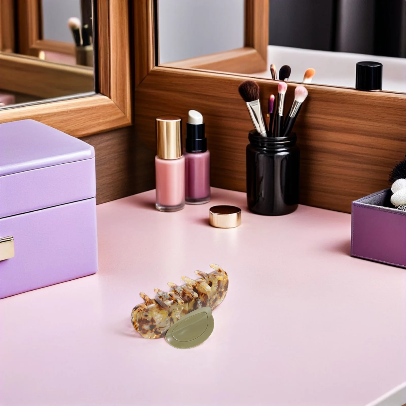 Clip per artiglio grande per donna Morsetto per capelli in plastica di cellulosa extra spessa Modello di guscio di tartaruga stile barrette francese -