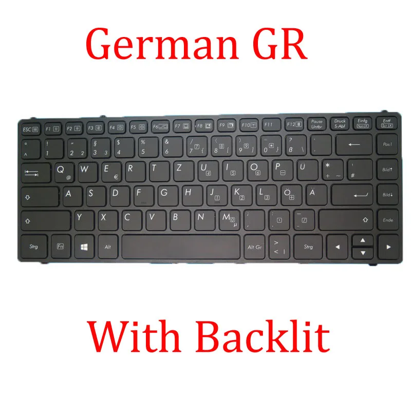 For Getac Laptop With / Without Backlit Keyboard V138418DS1 V00 SG-RO 531087680983 OEM German GR Black With/Without Frame New