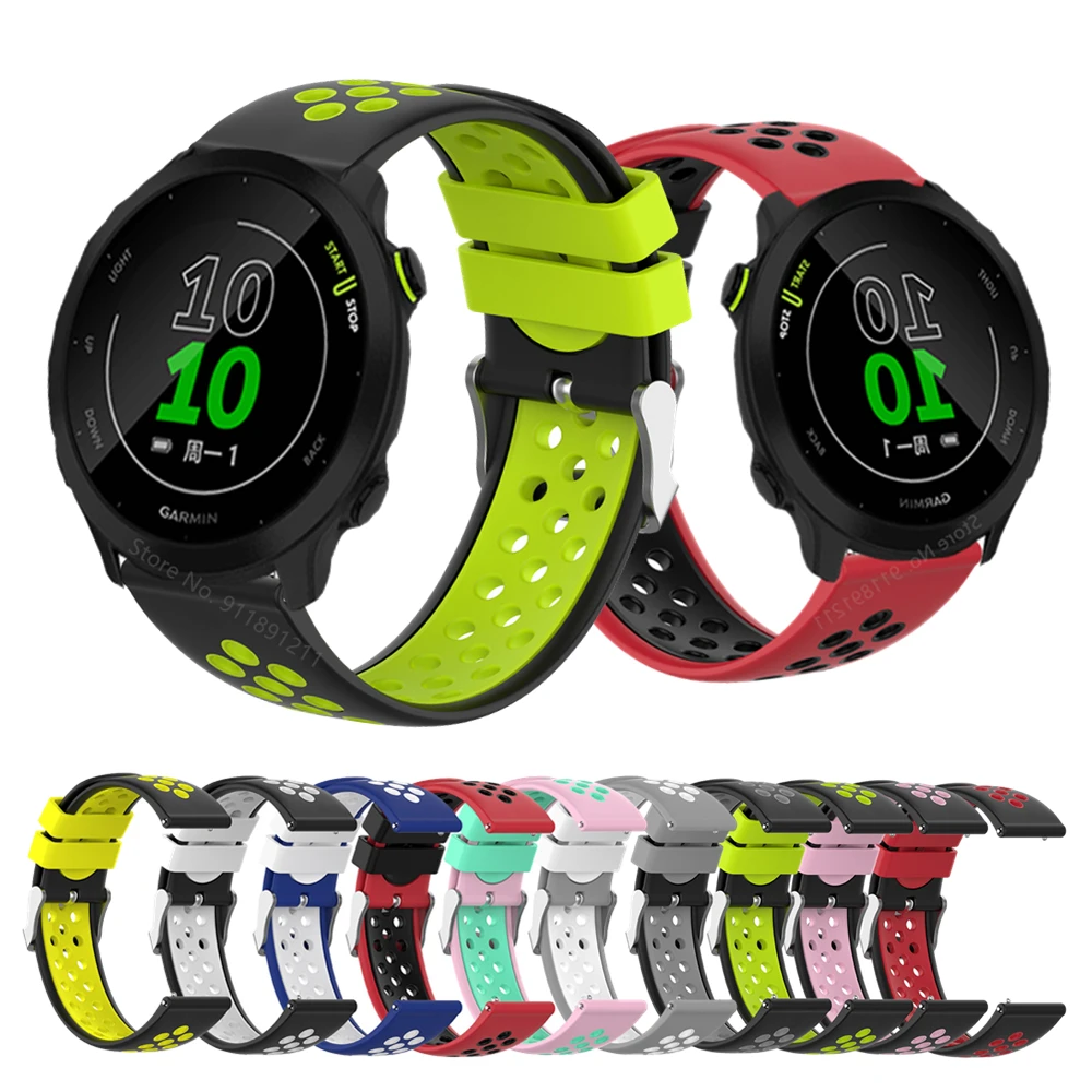 Garmin 포어 러너 158/245/245M/645/Venu 2/Vivoactive 4/3/Venu SQ 스마트 워치 밴드 스포츠 팔찌 용 실리콘 시계 밴드 스트랩