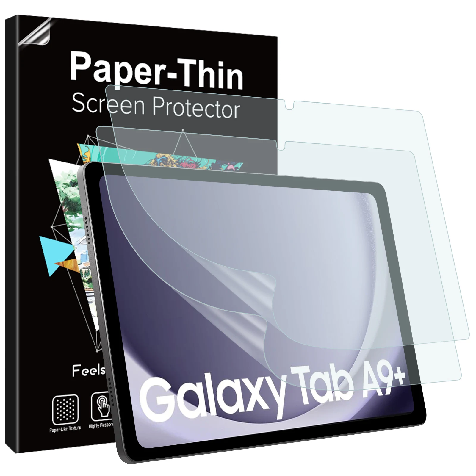 2Pack Anti Glare PET Screen Protector Film For Galaxy Tab A9+ 11 inch Paper Screen Protector for Samsung Galaxy Tab A9 Plus 2023