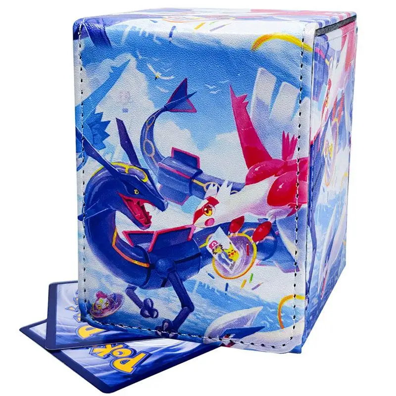 

PTCG Rayquaza Latias DIY большая вместительная кожаная коробка для карт, утолщенная коробка для хранения карт аниме-игр