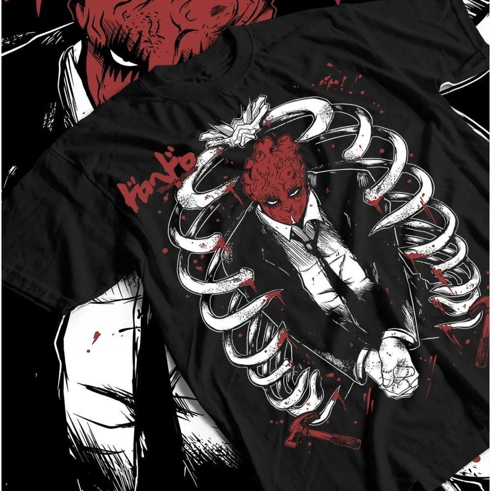 Dorohedoro Shirt Shin Anime T Shirt Dark Manga Graphic Tee Gothic Anime Lover Tshirt Unisex Men Women Fashion Summer Cotton Tops