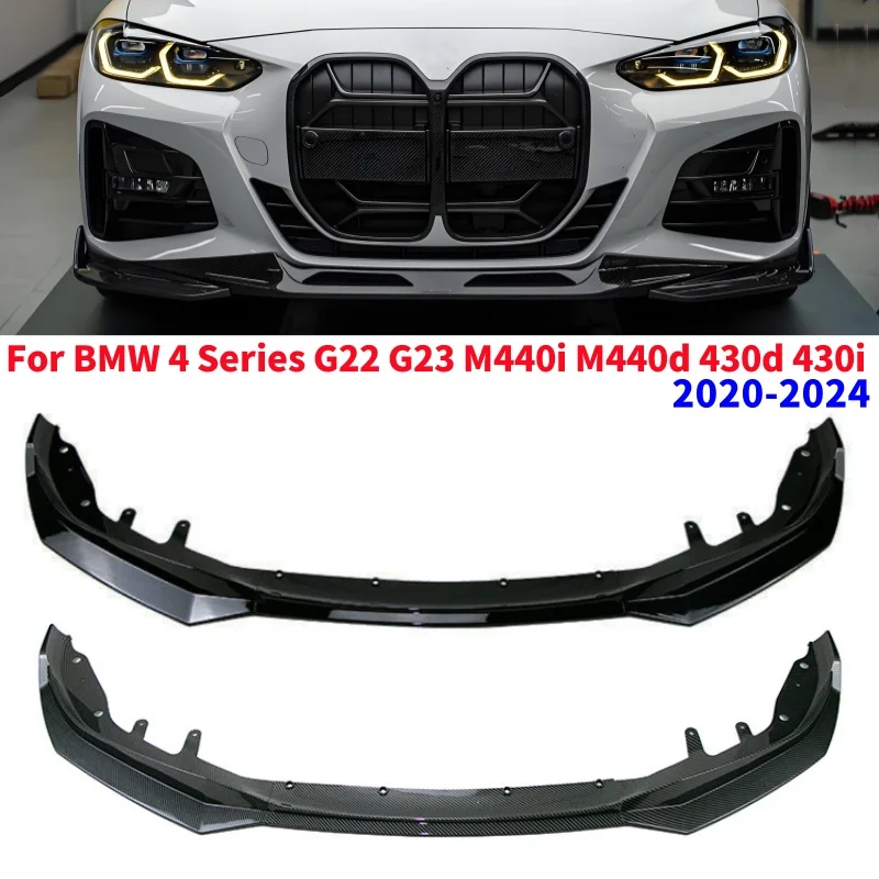 

For BMW 4 Series G22 G23 M440i M440d 430d 430i 2020-2024 Car Front Bumper Splitter Lip Body Kit Spoiler Canard Body Kit