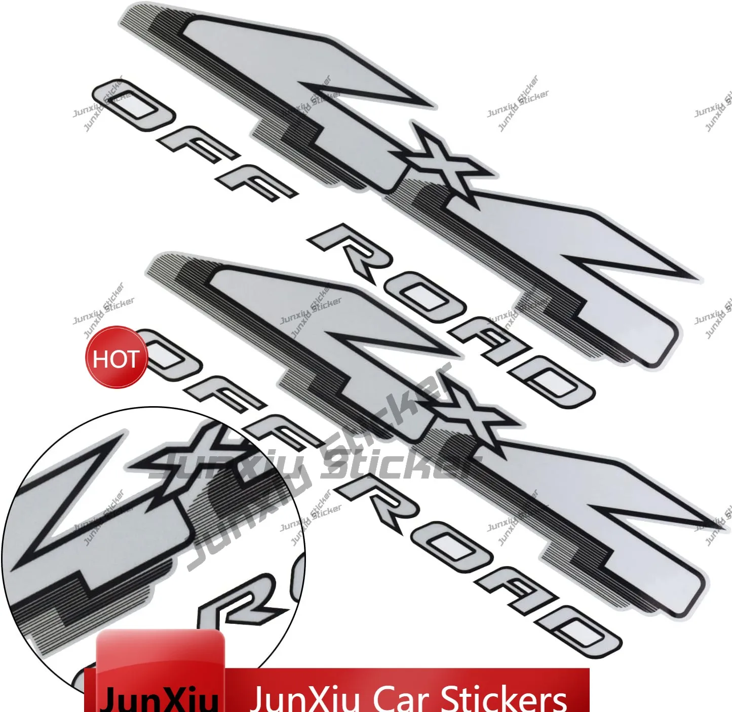Ein Set aus zwei 4x4 Wolf Offroad Aufklebern, 4WD Z71 Gold Hook Fx4 Offroad-kompatibel, passend für F150 F250 F350 F Truck Zubehör – Detail 2