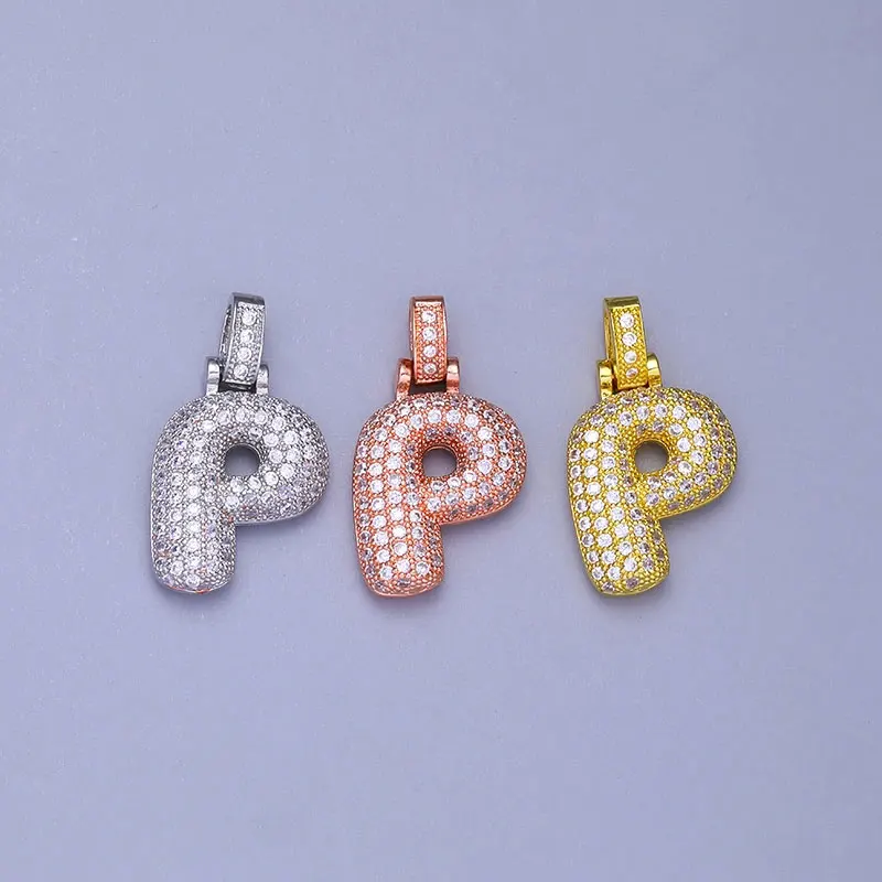 Juya 12 Letters Charms Jewelry Accessories Zirconia Pendants Necklace Bracelet Making Supplies Jewelry for Women Men Materials