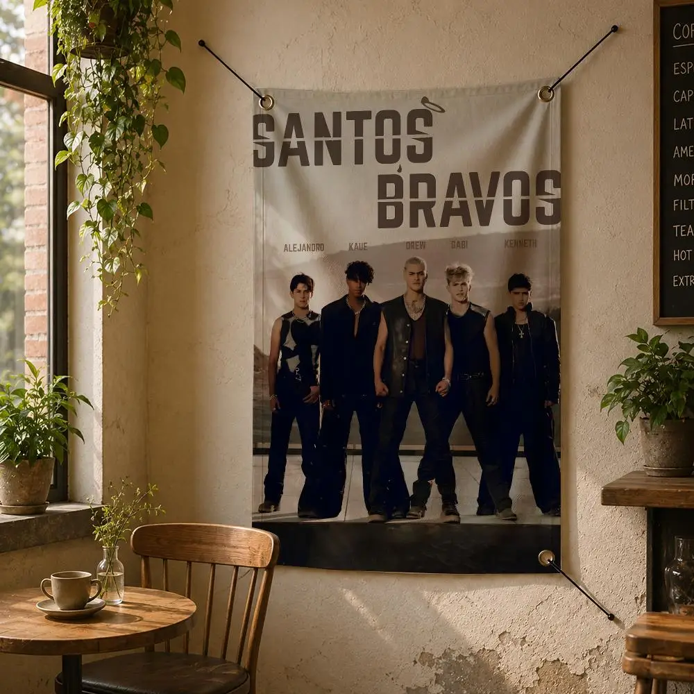 Band S-Santos Bravos Flags Flag Banner Wall Hanging for Bedroom Dorm Room Home Bar Party Indoor Outdoor Wall Decor