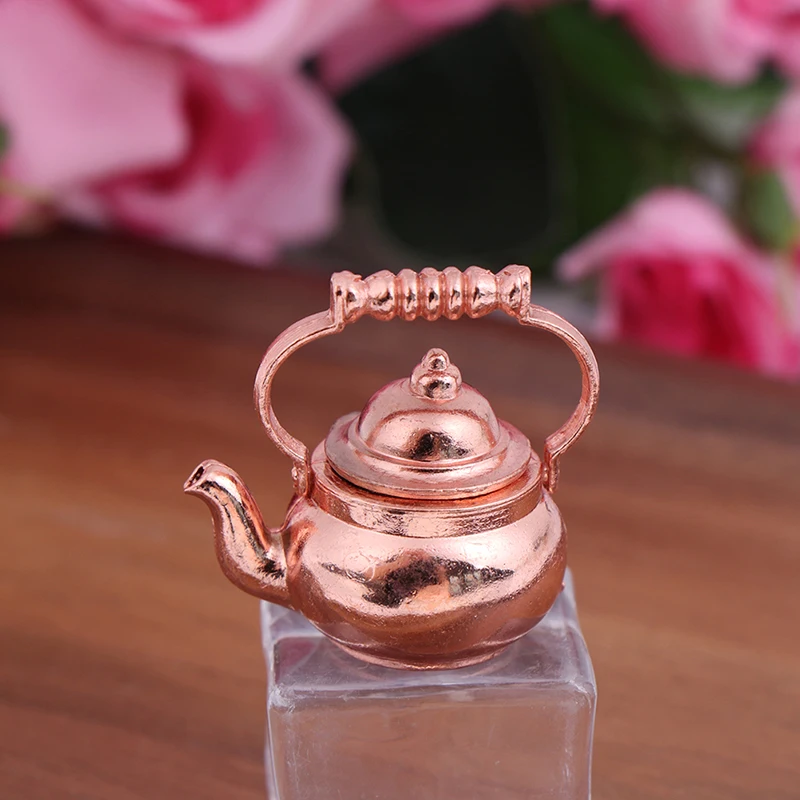 

1:12 Dollhouse Miniature Accessories Mini Metal Kettle Doll House Tea Pot