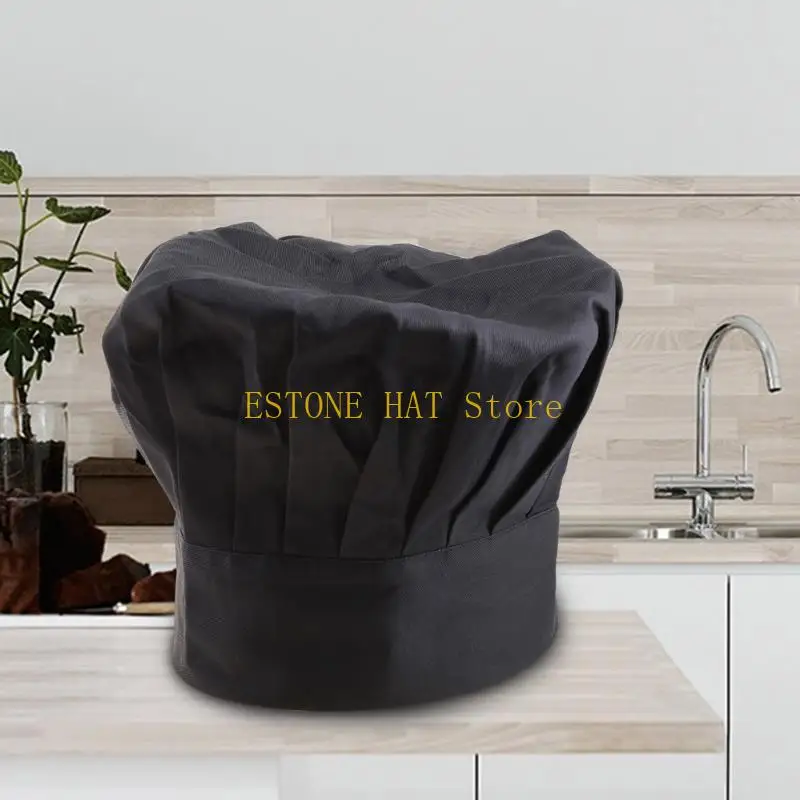 49MF 편안한 새로운 요리사 조정 가능한 남성 주방 베이커 요리사 탄성 모자 모자 케이터링