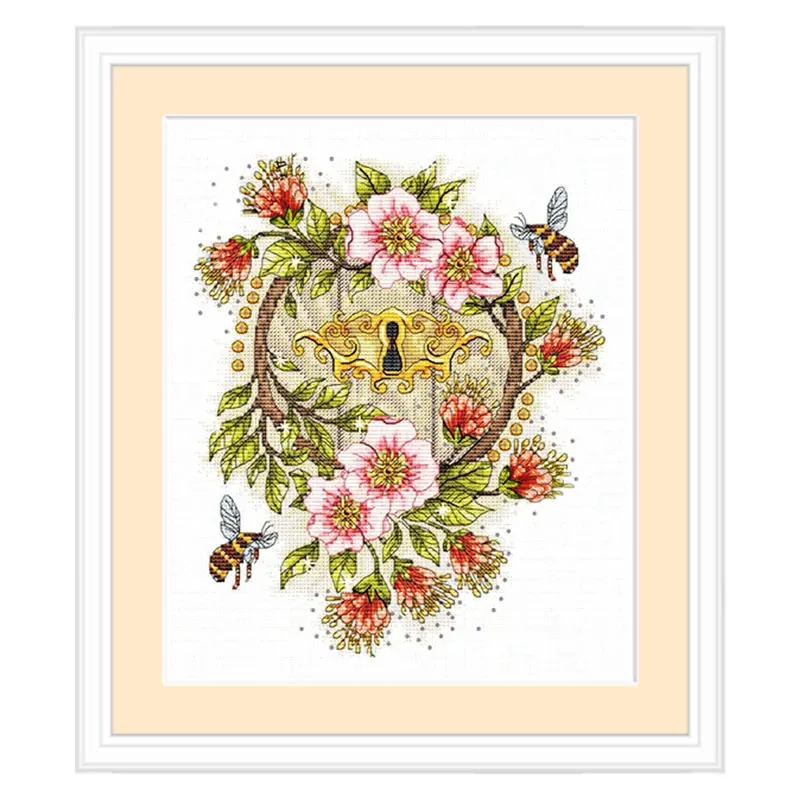 Fishxx Cross Stitch Kit C1642 Bee Flower Door Precision Printing