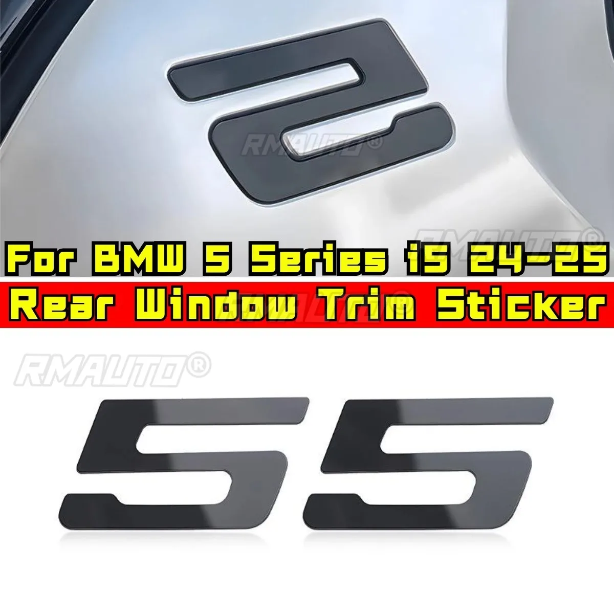 For BMW 5 Series i5 2024-2025 Car Rear Triangle Window Digital Identification Sticker Trim Rear Side Vent Window Sticker