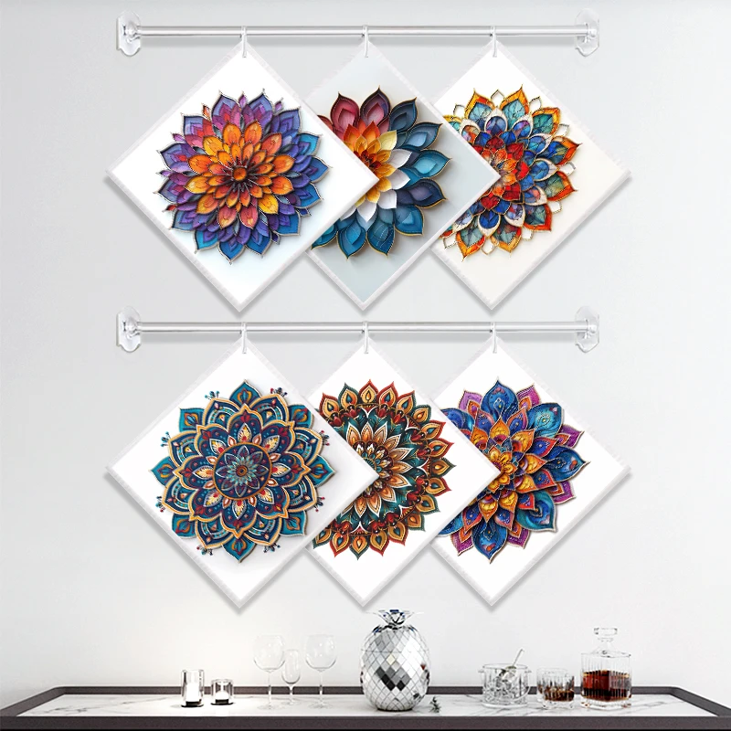 

6 шт. тряпки для мытья посуды, бытовые кухонные салфетки для мытья посуды, тряпка для мытья посуды с цветами и рисунком, многоразовые, супер впитывающие