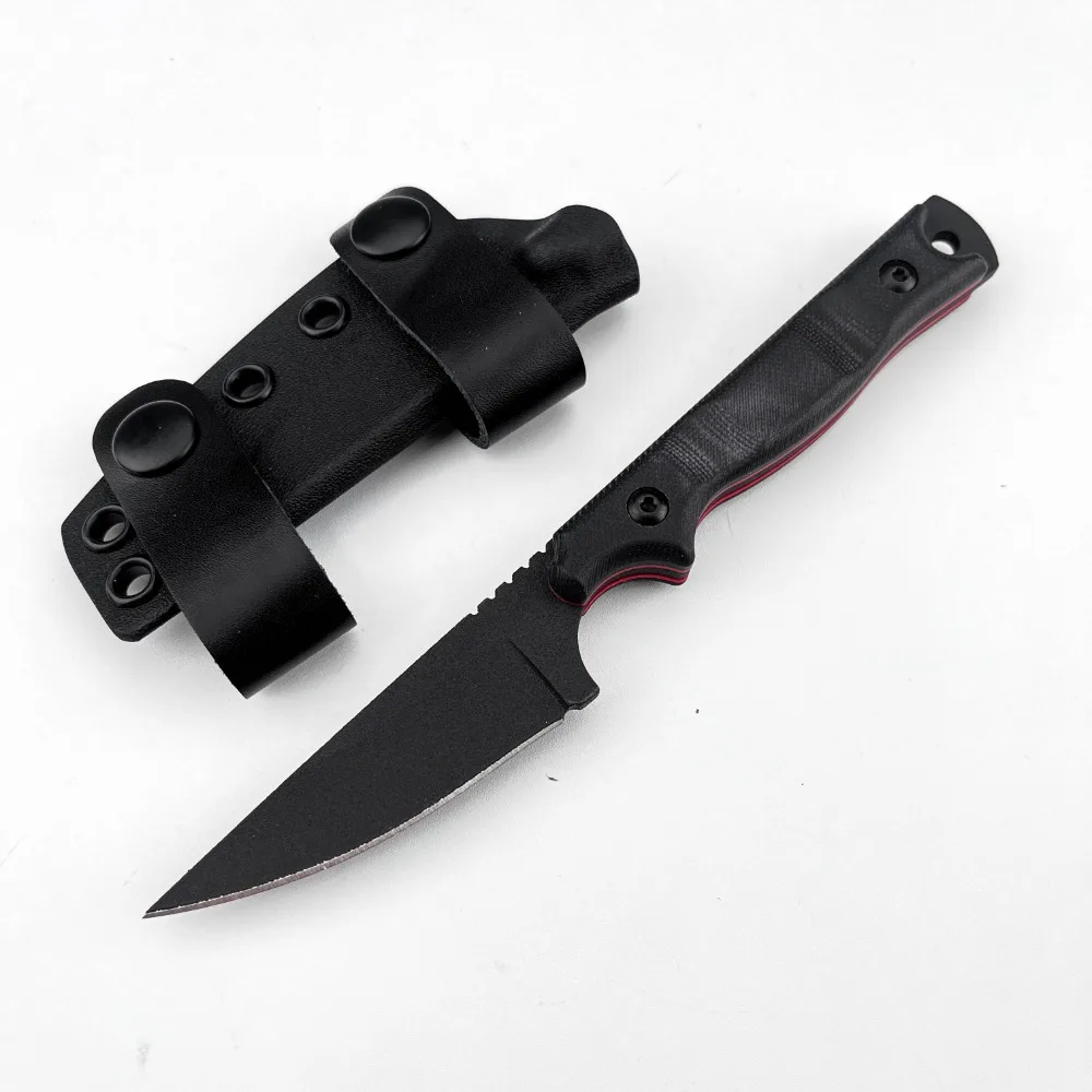Portable Soft Leather Sheath Straight Knife Easily Accessible Portable Casual Outings Suburbs The Knife Blade 8Cr13MoV Steel