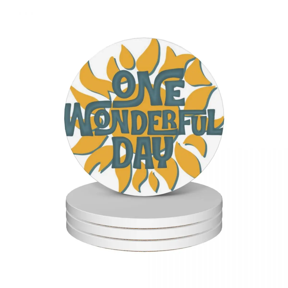 One Wonderful Day Ceramic Coasters (Set of 4) for ceramics plate Coasters