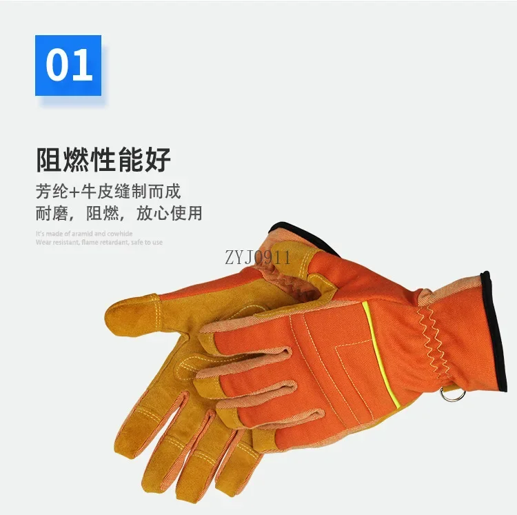 *Hochtemperatur-Feuerhandschuhe, Outdoor-Klettern, Bergsteigen, Downhill-Rettungsschutzhandschuhe