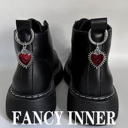 2PCS Enamel Rose Flowers Hearts Martin Boots Shoes Buckles Decoration Gothic Turkish Evil Eye Shoes Accessories Lucky Jewelry