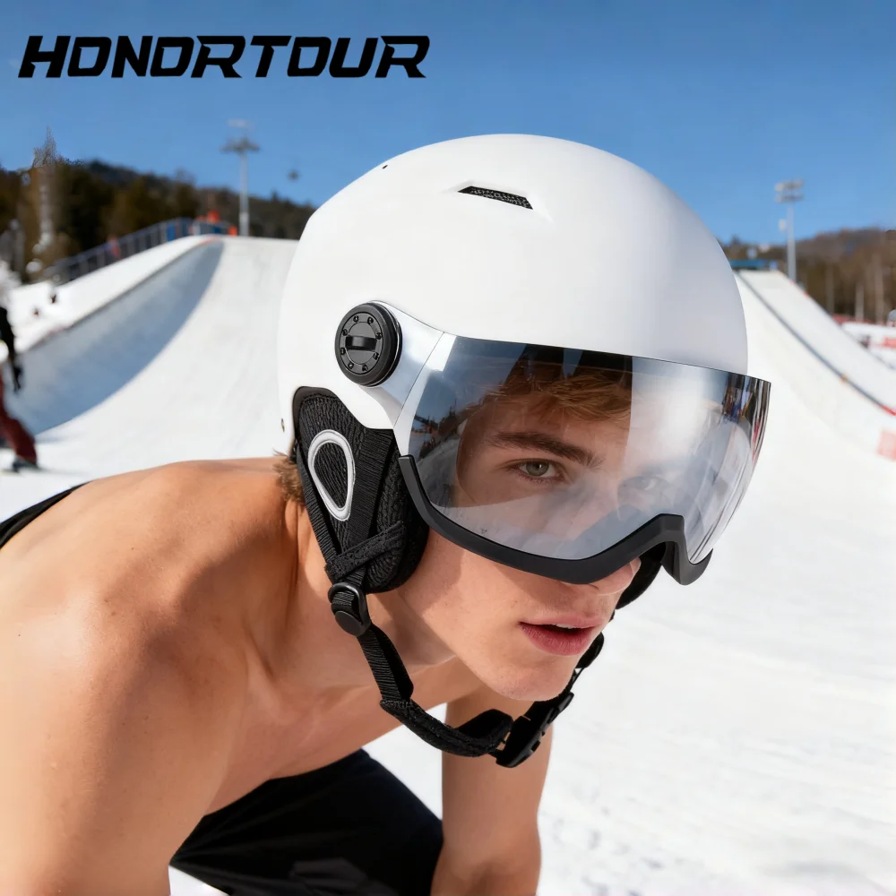 

Horntour Professional Ski Goggles Integrated Ski Helmet for Men and Women Snowboard and Alpine Skiing Warm Breathable Helmet