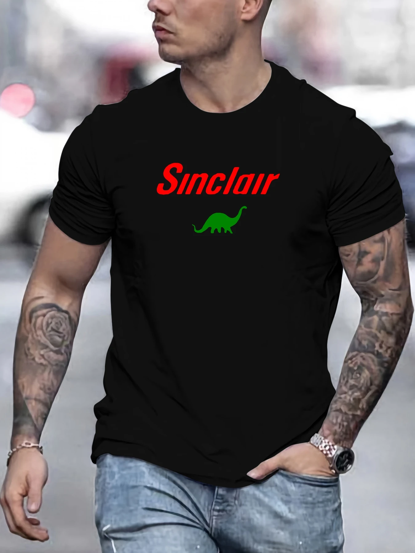 

Men's Sinclair Pattern Summer Casual Crew Neck Short T-Shirt