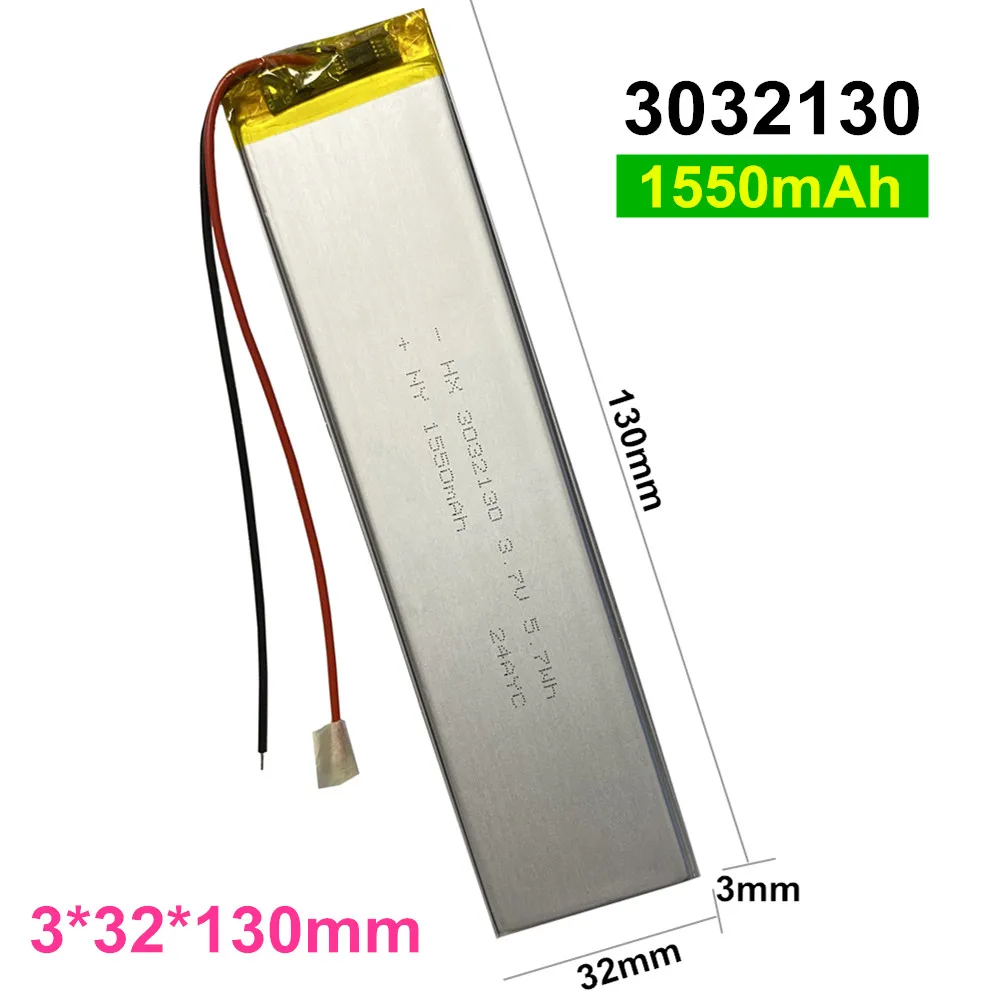 

1-10 шт. 3032130 3032132 3.7V 1550mAh полимерный аккумулятор для клавиатуры Keychron K3, светодиодных фонарей, Bluetooth-клавиатуры, автомобильного видеорегистратора