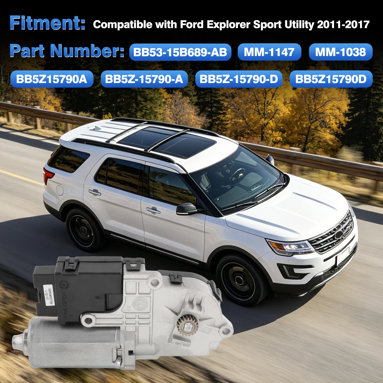 14 Pins Car Sunroof Moon Roof Motor BB53-15B689-AB, BB5Z15790D, BB5Z15790A For Ford Explorer Sport Utility 2011-2017
