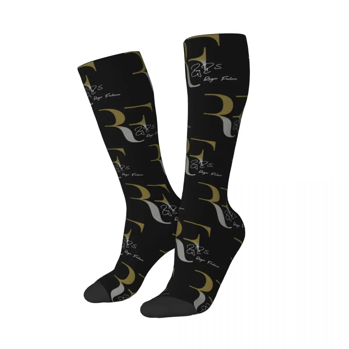 Roger Federer Socks Harajuku Sweat Absorbing Stockings All Season Long Socks Accessories for Unisex Gifts