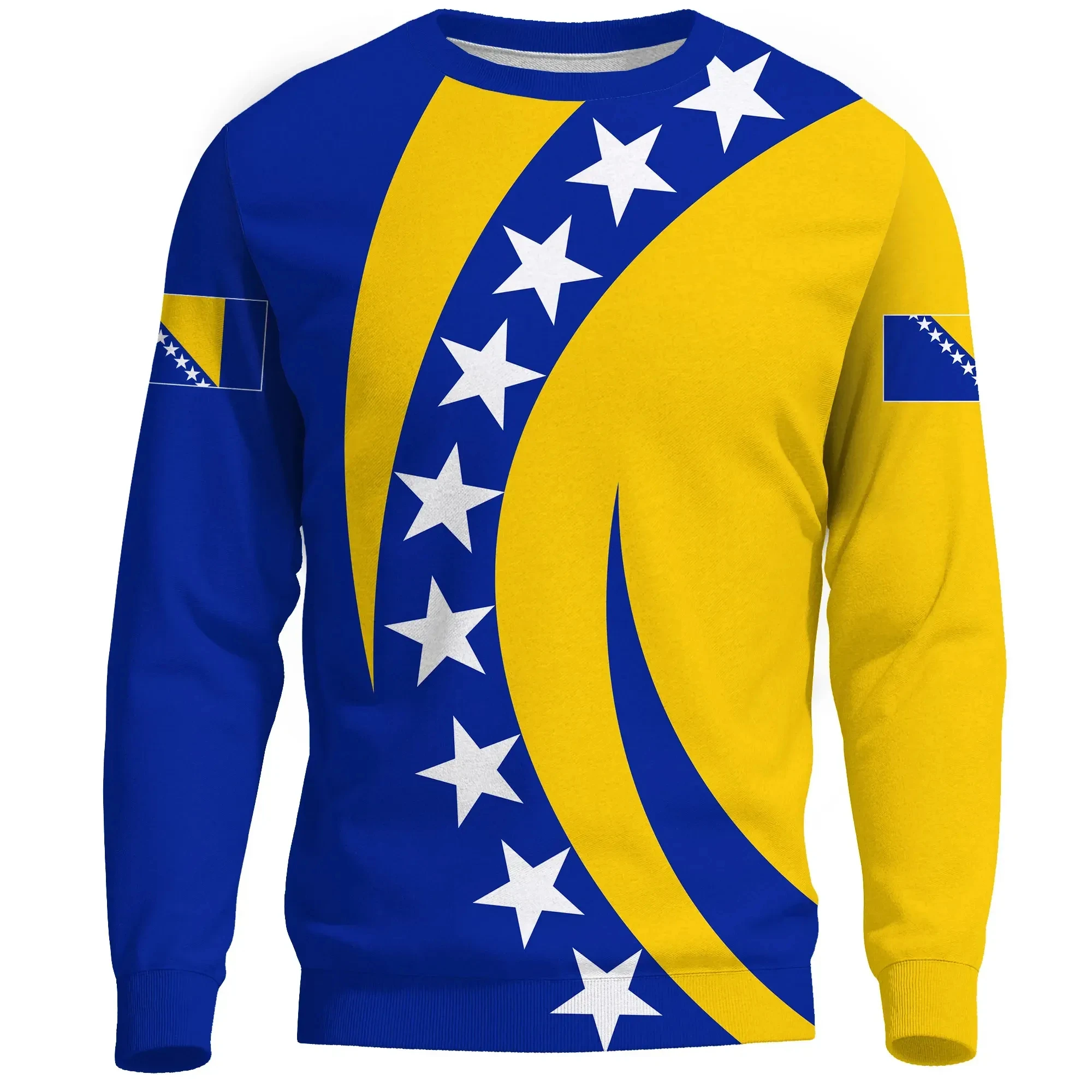 Bosnia And Herzegovina Flag Map Graphic Sweatshirts Fashion Women Sweater Casual Male Daily Autumn Crewneck Pullovers Tracksuit
