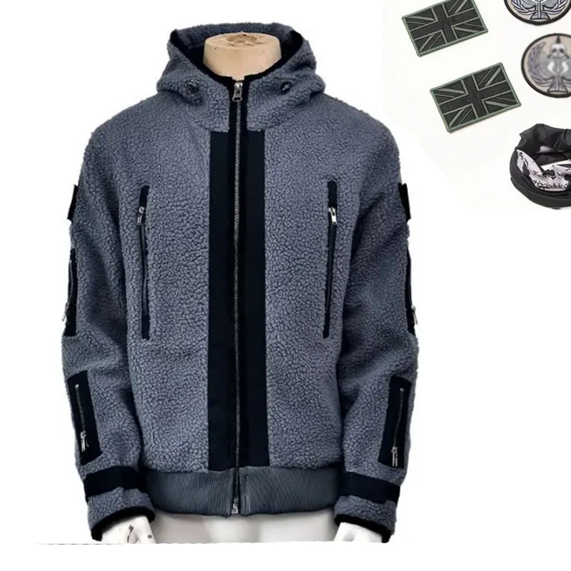 Game TF141 Ghost Coat Cosplay Costume Women Men hoodiee Grey Pullover Mask Badge Sweatshirts Suit Zipper Jacket Causal Top