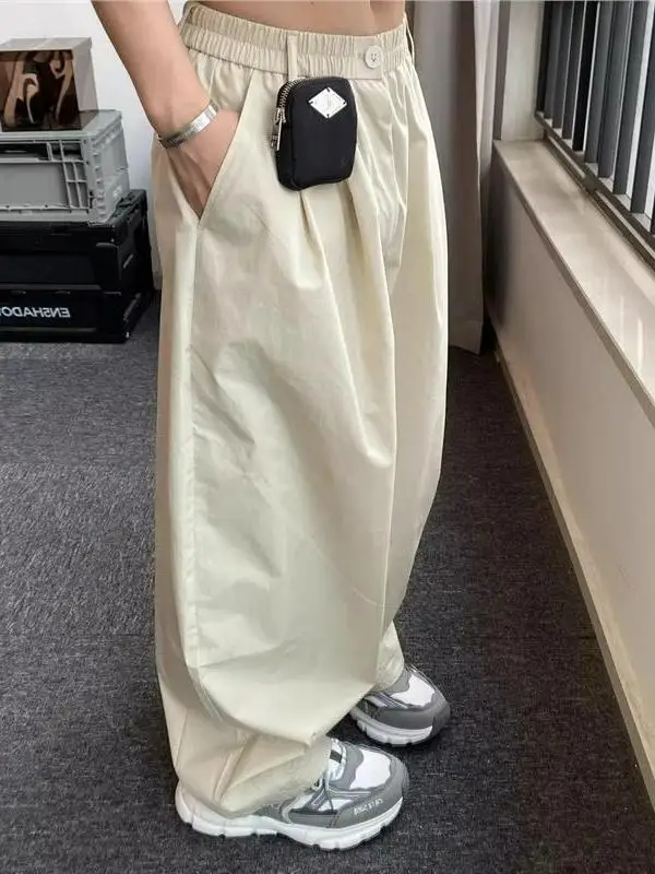 

Qui Dry Широкие брюки свободного покроя Легкие летние повседневные мужские и женские модные американские брендовые длинные рабочие брюки