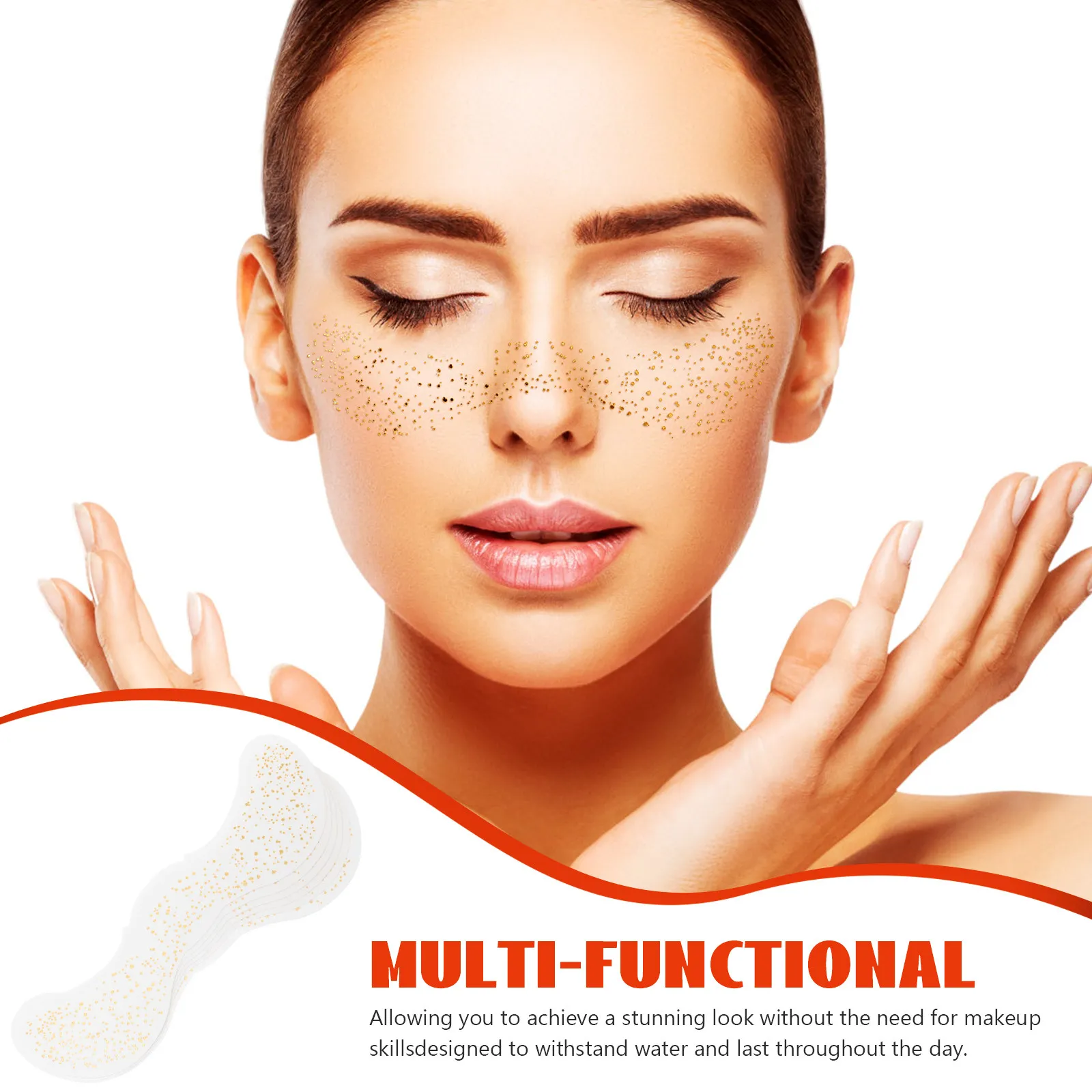 6 Sheets Skin Friendly Waterproof Temporary Freckles Stickers Sparkle Freckle Face Patches Natural Appearance Glamorous Party