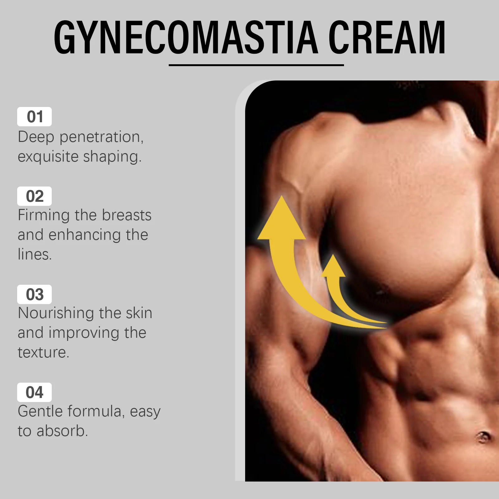 Men's Chest Firming Cream Lifting Firming Improve Bust Sagging Bust Shaper  Tighten Men's Chest Massage Cream