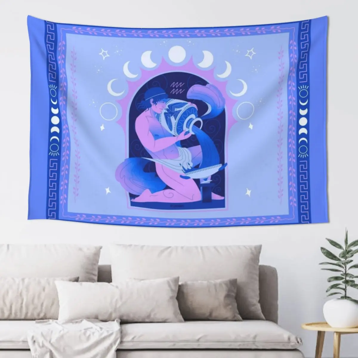 

Onyx - Aquarius - Ancient Greek Astrology Series Tapestry House Decor Decoration For Home Tapestry