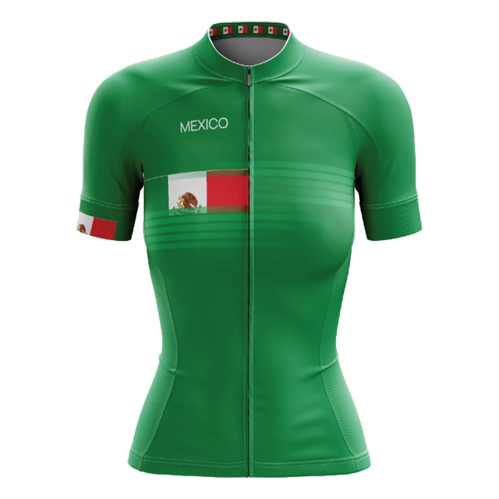 Hot Retro Mexico Women\'s Short Sleeve Cycling Jersey Set Mountain Bike Road Riding Bicycle Clothes