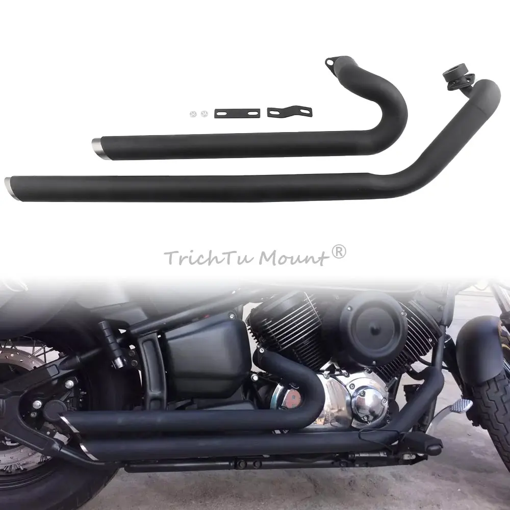 

Motorcycle Exhaust Pipe Muffler Black Full Exhaust System Pipe Silencer For Yamaha V-Star XVS1100 Custom Classic Drag Star 1100