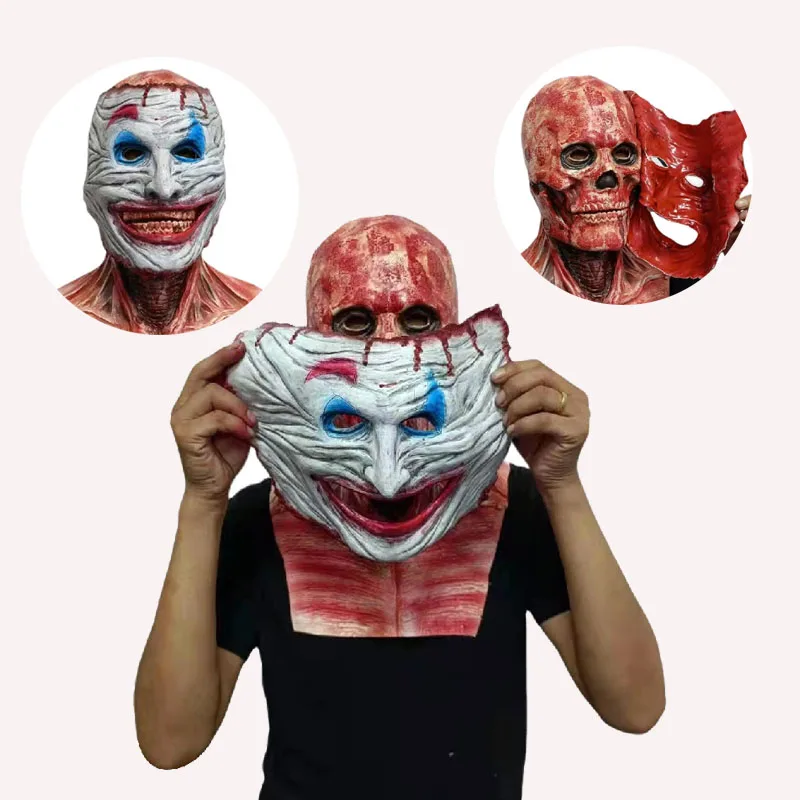 2022 Double-layer Halloween Mask Horror Cosplay Accessories Halloween Horror Skull Two-layer Masks Halloween Props for Adult