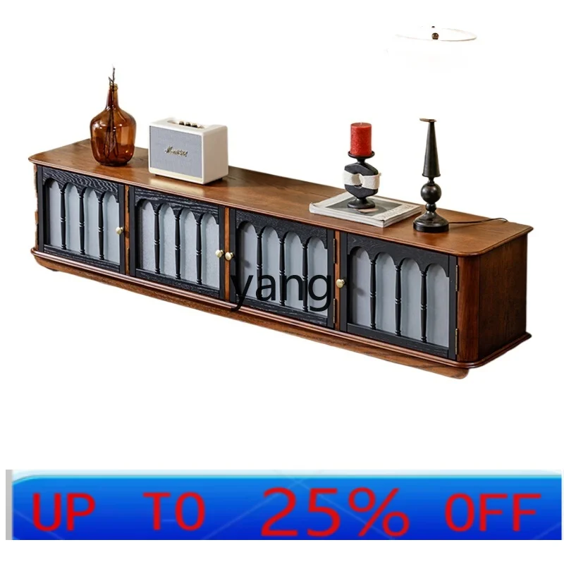 

LMM retro all-solid wood TV cabinet medium antique floor-to-ceiling TV cabinet living room home storage storage