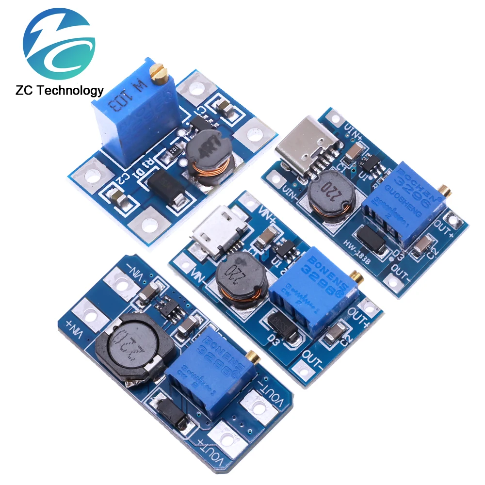 1/5/10PCS MT3608 SX1308 DC-DC Step Up Converter Booster Power Supply Module Boost Micro TYPE-C USB MAX output 28V 2A For Arduino