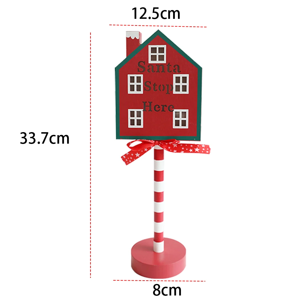Santa หยุดที่นี่ป้าย LED Light Yard Sign ตกแต่ง Warm Light Xmas ตกแต่งตาราง Light Up เดสก์ท็อปเครื่องประดับสําหรับ Xmas Party