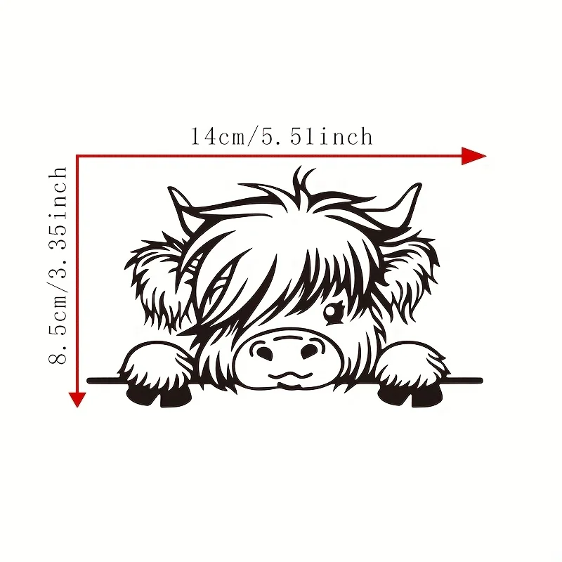 Adorable Cow Vinyl Sticker, Cow Peeking Car Decal, Charming Vehicle Stickers, Farm-Themed Bumper Sticker