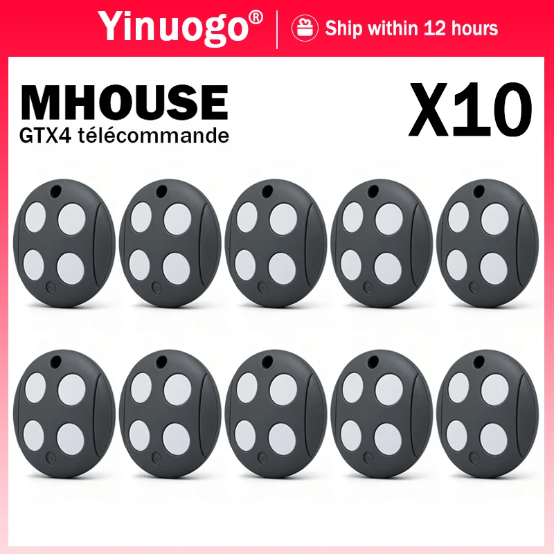 New Mhouse GTX4 433.92MHz Garage Remote Control Compatible With MHOUSE TX3 TX4 GTX4C MOOVO MT4 MT4V MT4G Gate Remote Control