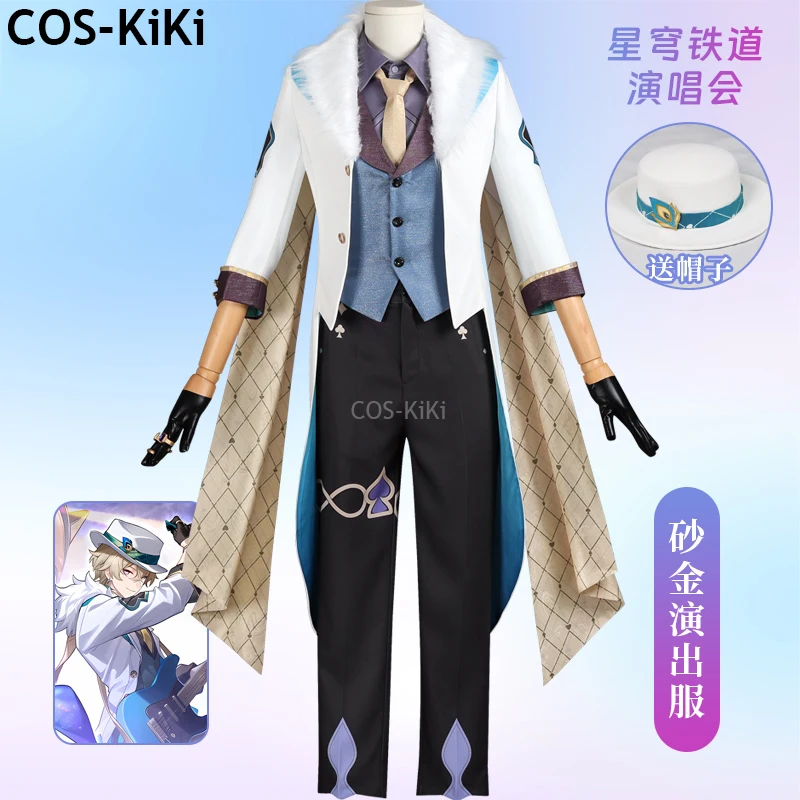 COS-KiKi Honkai: Star Rail Aventurine Concert Game Suit Handsome Uniform Cosplay Costume Halloween Party Role Play Outfit Men