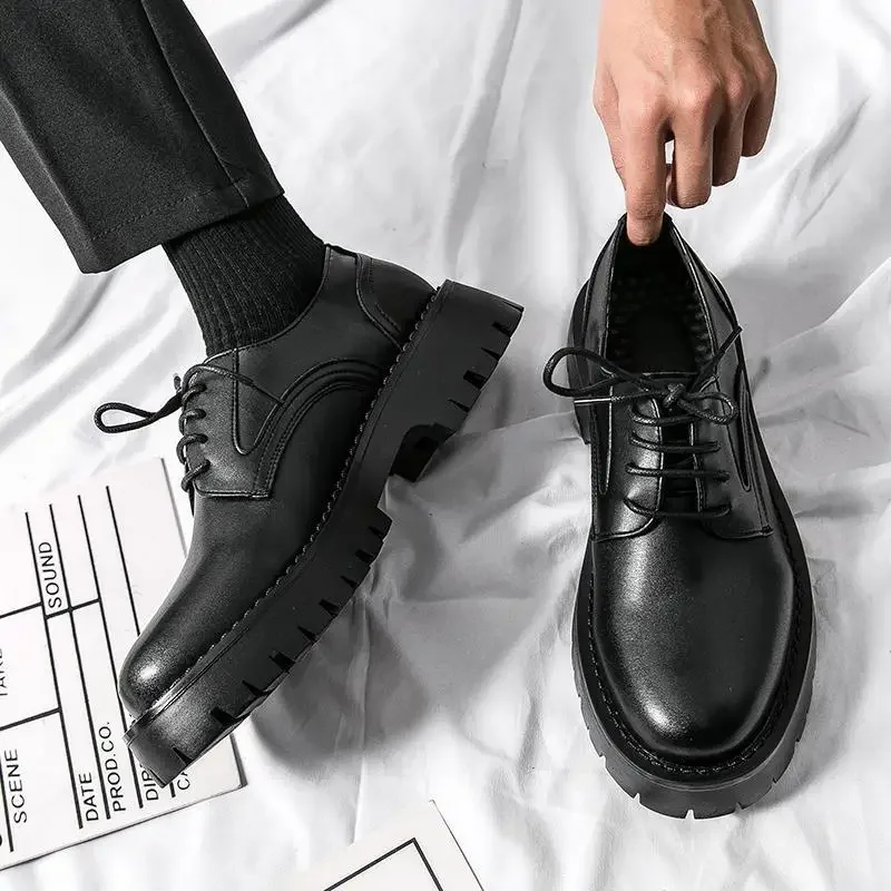 Party Leather Shoes Men's Korean-Style Fashionable Social Young Men's Sports Style Business Dress Leather Shoes