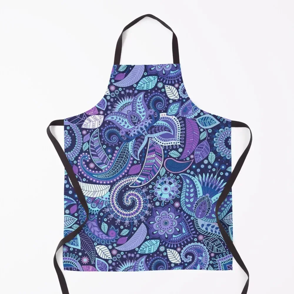 

Vera Bradley paisley purple Apron women's work Sexy Professional Barber restaurant accessories Apron